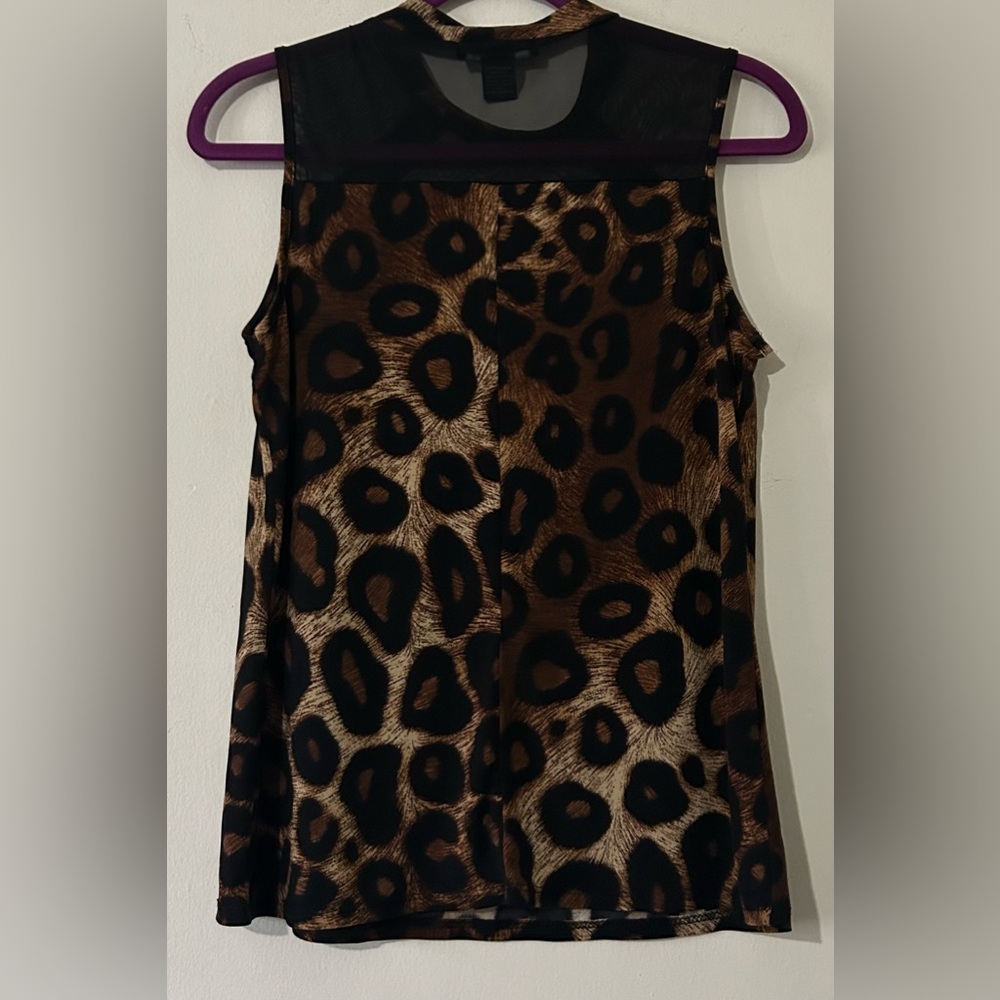Adele & May Elegant Leopard Print Sleeveless Blou… - image 3